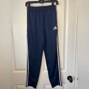 Adidas Kids Blue Joggers with White Stripes